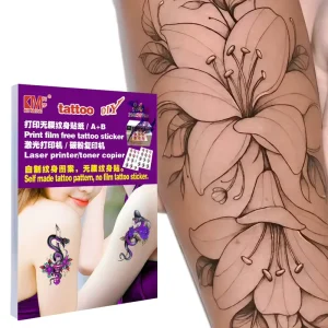Men Women Children Indian Tiger Wolf Death Skull Laser Film Free PET Film Customized Temporary Tattoos Paper Henna Skeleton King