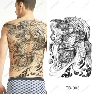 Men’s Body Tattoo Supplies Big Full Back Temporary Tattoos
