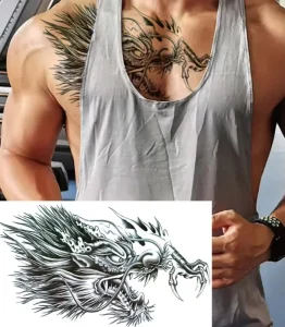 Men’s Chest Tattoo Stickers Temporary Breast Tattoo Designs for Men and Women Realistic Body Art