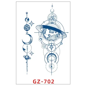Men’s Custom Letter Anchor Waterproof Semi-Permanent Temporary Tattoo Stickers for Back