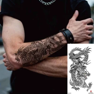 Men’s Eco Friendly Paper Tattoo Stickers with Customizable Geometric Designs