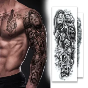 Men’s Waterproof Full Sleeve Temporary Tattoos Fake Tattoo Design