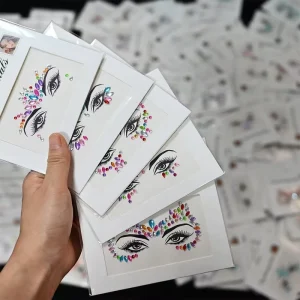 Mermaid Diamond Face Gem Stick Jewels Temporary Tattoo Stickers Acrylic Crystal Glitter Sticker Accessories for Festival Holiday