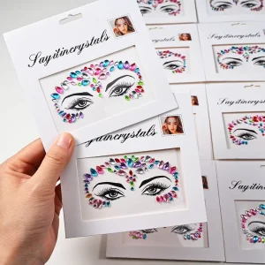 Mermaid Face Jewels Gem Rhinestones Rave Eye Body Temporary Stickers Crystal Face Stickers Decorations for Festival Party