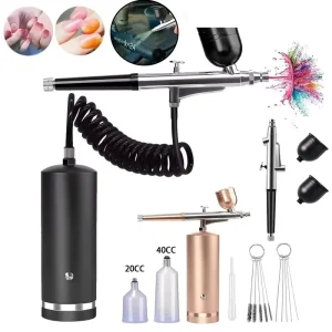 Metal Airbrush Nail Art Compressor Kit Sprayer Gun for Nail Art & Cake Painting Oxygen Injector