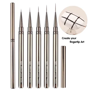 Metal Body Nail Art Liner Brushes Hand Painted Brush Acrylic UV Gel Paints Builder Drawing Pen DIY Manicure Design Accessories