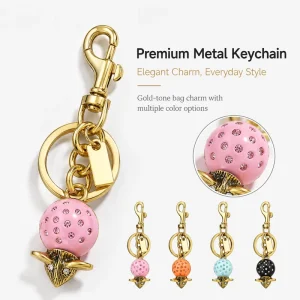Metal Electroplated Cute Mouse Keychain Lucky Animal Bag Charm Pendant Handbag Car Decoration Gift RTS