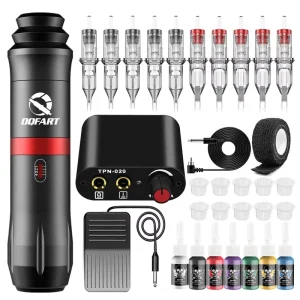 Metal Rocket Tattoo Pen V8 Tattoo Set with Integrated Needle Ink Combination and Easy Operation