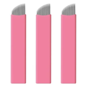 Micro Nano Blade Needle Microblading Pink 0.15mm C U Permanent Makeup Microblading Supplies