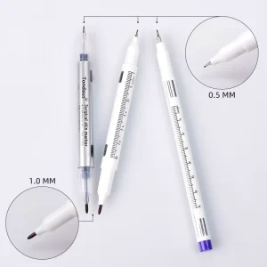 Microblading Accessories Surgical Skin Marker Pen Semi Permanent Waterproof Eyebrow Tattoo Marker Pen Makeup with Ruler