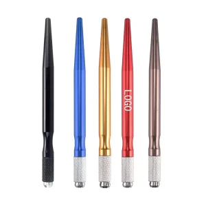 Microblading Handle Pen Tattoo Eyebrow Manual Blades Tool Semi Permanent Makeup Disposable Gold Shading