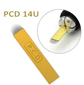 Microblading Needles PCD 12 Pins Hard Shape Semi Permanent Makeup Blades for Manual Eyebrow Tattoo Curved Blade for Tattoo Pen