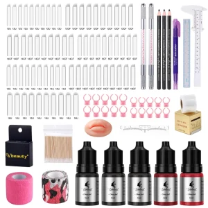Microblading PMU Kit Eyebrow Tattoo Starter Set with Complete Supplies for Permanent Makeup Training