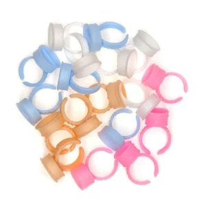 Microblading Permanent Heart Rings Fan Lash Disposable Tattoo Holder Silicone Eyelash Ring Glue Pigment Extension Ink Cup