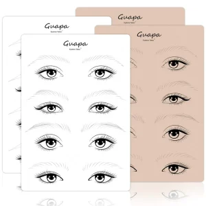 Microblading Pre Printed Brow Patterns Realistic Silicone Practice Skin Eyebrow Tattoo Skin for Precise Hair Strokes and Shading