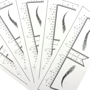 Microblading Ruler Permanent Makeup Brow Tool Tattoo Ruler Label Disposable Eyebrow Mapping Stencils Adhesive
