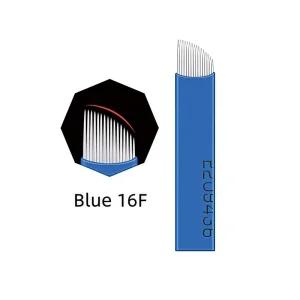 Microblading Tools 0.2mm Soft Tip Blue Cover Microblading Shading Needle Stainless Steel for Eyebrow Tattoo Needle