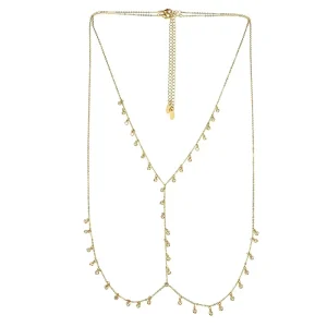 Milskye Fashion Women Men Gift Jewelry Custom 925 Silver Gold Plated Rhinestone Tassel Body Chain