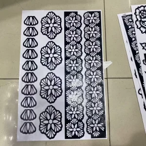 Minejin Luxurious Japanese Hollow 2D Thin Paper Self-adhesive Waterproof Temporary Tattoo Stickers for Women Body Art Decoration