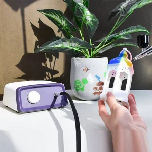 Mini Airbrush Compressor with Adjustable Pressure and 12 L/min Air Flow for Nail, Tattoo, Paint, and Furniture Coloring