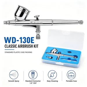 Mini Airbrush Gun 0.3mm Dual Action Gravity Feed for Nail Art Makeup Beauty Spray