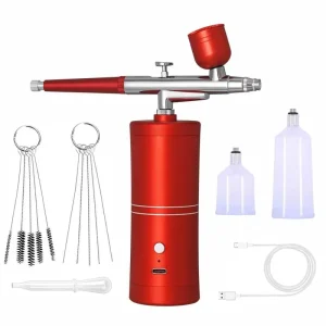 Mini Cordless Airbrush Compressor Kit for Makeup, Cake Decorating & Nail Art Spraying