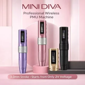 Mini Diva Low Voltage 2V 1 Extra Battery SMP Professional Rotary PMU Machine Wireless Permanent Makeup Machine