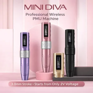 Mini Diva Low Voltage 2V 1 Extra Battery SMP Professional Rotary PMU Machine Wireless Permanent Makeup Machine