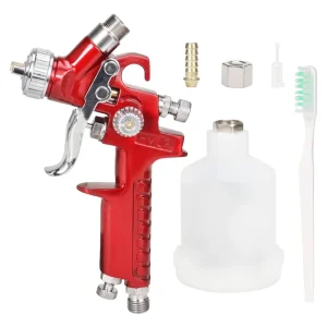Mini HVLP Power Spray Guns 3 Nozzle Set (0.5 0.8 1.0mm) for Touch up & Woodworking Gravity Feed Air Sprayer