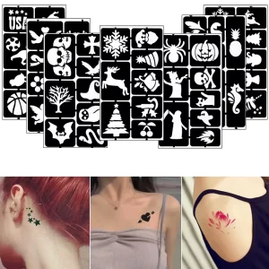 Mini Pattern Semi-Permanent Temporary Tattoo Stencil Sticker Paper Material for Body Art With Henna Great for Parties
