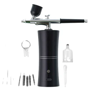 Mini Set Wireless Airbrush Compressor Makeup Nail Tattoo Kit Cake Foundation Stencils Shirts USB Charging CE FCC Certified 2