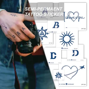 Mini Size Realistic Temporary Juice Ink Body Waterproof Semi-permanent Tattoo Sticker 15 Day
