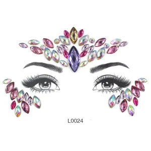 Mix Styles Rhinestone Gem Face Sticker Party Carnival Eyebrow Forehead Sticker Crystal Face Sticker