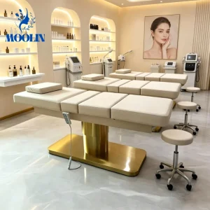 Modern Beauty Salon Furniture 3 Motor Electric Facial Spa Lash Bed Adjustable Lifting Eyelash Massage Beauty Bed for Sale