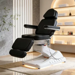 Modern Beauty Salon Furniture Massage Table Bed Luxury 3 Motors Swivel Electric Facial Spa Cosmetic Bed with Lights