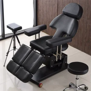 Modern Black Simple Portable Salon Electric Hydraulic Massage and Multi-functional Tattoo Artist Chair Bed for Tattoo Shop
