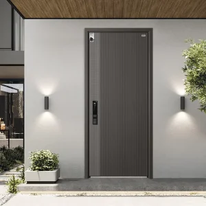 Modern Entry Interior Safety Door Anti-Theft Feature Zinc Alloy Aluminum Construction for Hotel Villa Use Customizable