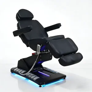 Modern Full Black Beauty Salon Furniture 4 Motors Rotation Massage Table Luxury Electric Tilting Facial Care Spa Chair Bed