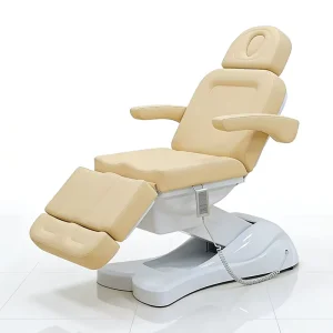 Modern Yellow Leather Salon Equipment 4 Motor Reclining Massage Table Luxury Electric Cosmetic Bed Beauty Salon