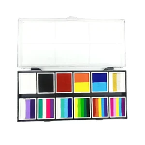 Modular Face Paint Palette Detachable Rainbow Stripe Paint Blocks 10g x 12 Water-Based DIY Face and Body Paint