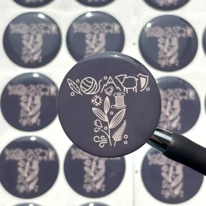 Monogram Hand Drawn Icon Dome Decals for Craft & Artisan Branding Custom Domed Resin Stickers