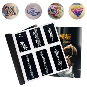 Moonlight Fun Stylish Reusable Sticky PVC Body Art Temporary Tattoo Stencil 500pcs/Book for Airbrush Henna Glitter Tattoos