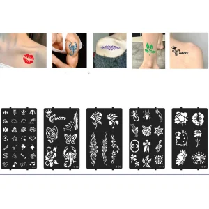 Moonlight High Quality Non toxic Temporary Tattoo Stencil Kit Customized Logo for Women Men Unisex Body Art Glitter Airbrush