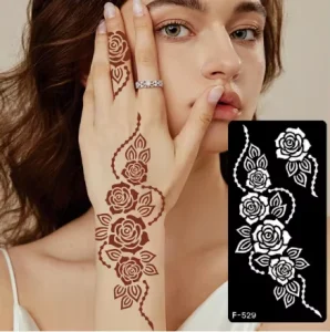 Moonlight Professional PVC Henna Tattoo Stencils Indian Arabian Temporary Glitter Tattoo Templates for Body Art Paint