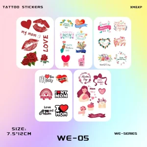 Mothers Day Colorful Beautiful Luxury Geometric Shape Paper Tattoo Stickers Waterproof Sweat-resistant Perfect