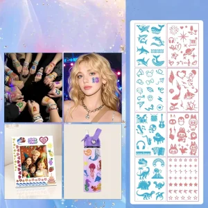 Multi Color Glitter Temporary Tattoos Creative Children’s Body Painting Set Paper Gift Stickers