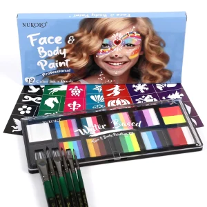 Multi-Color Kids Art Gouache Paint Set Magical Eye Watercolor Stencil Kit Face Paint