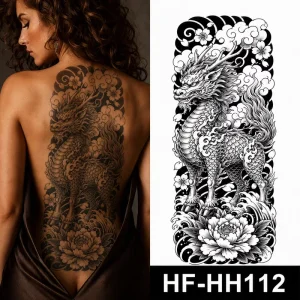 Multi Style Assorted Full Back Temporary Tattoo Stickers Waterproof Long Lasting Body Art Mixed Designs for Men Women