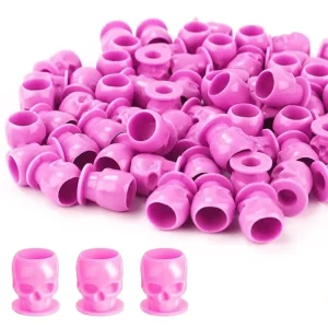 Multi-colored Tattoo Ink Cup with Stand Pigment Cup Tattoo Skull Ink Cup Permanent Makeup Accessories