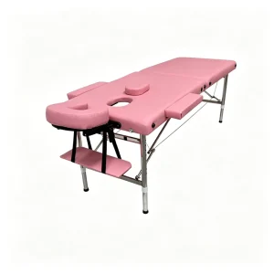 Multifunctional 2 Section Folding Massage Table Stainless Steel Frame Adjustable Height Spa Bed